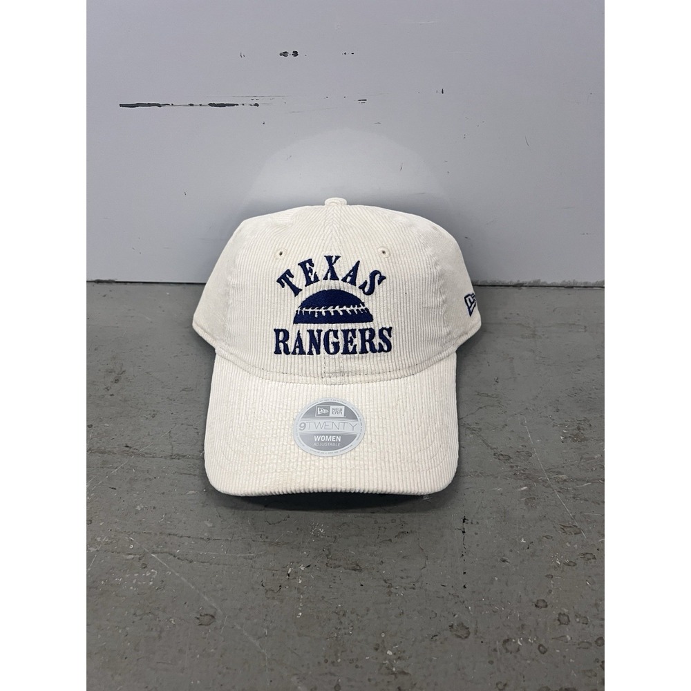 New Era Texas Rangers Womens 9TWENTY Adjustable Corduroy Hat Cream MLB Cap‎